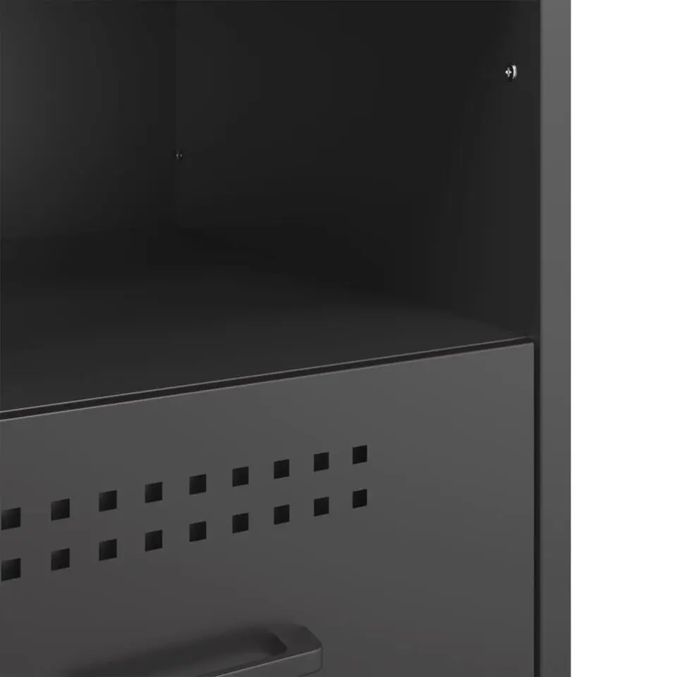 vidaXL - Nachtkastje - Zwart - Staal - 2 stuks