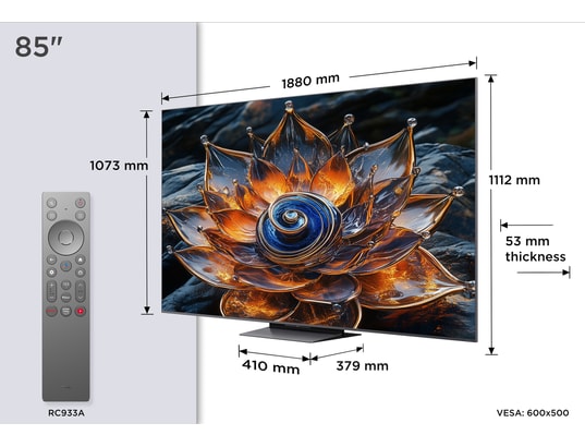 TCL - TV Mini LED 4K 215 cm 85Q8C 4K QD-Mini LED Premium 144Hz 2025