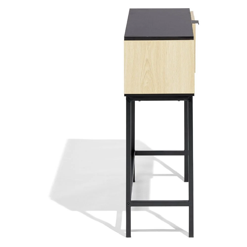 Console Markus bois naturel et acier noir 80x30x80cm