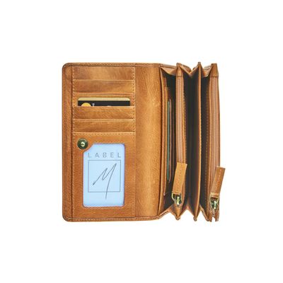 Porte-monnaie accordéon Savannah - cognac - label M