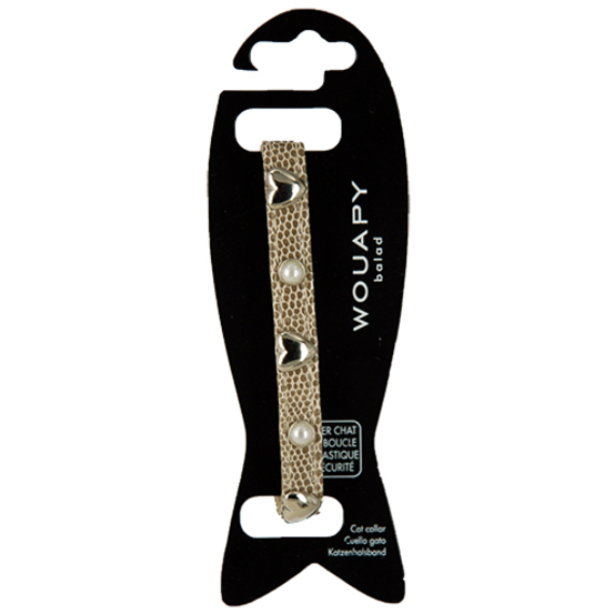 Collier original cœur beige pour chat