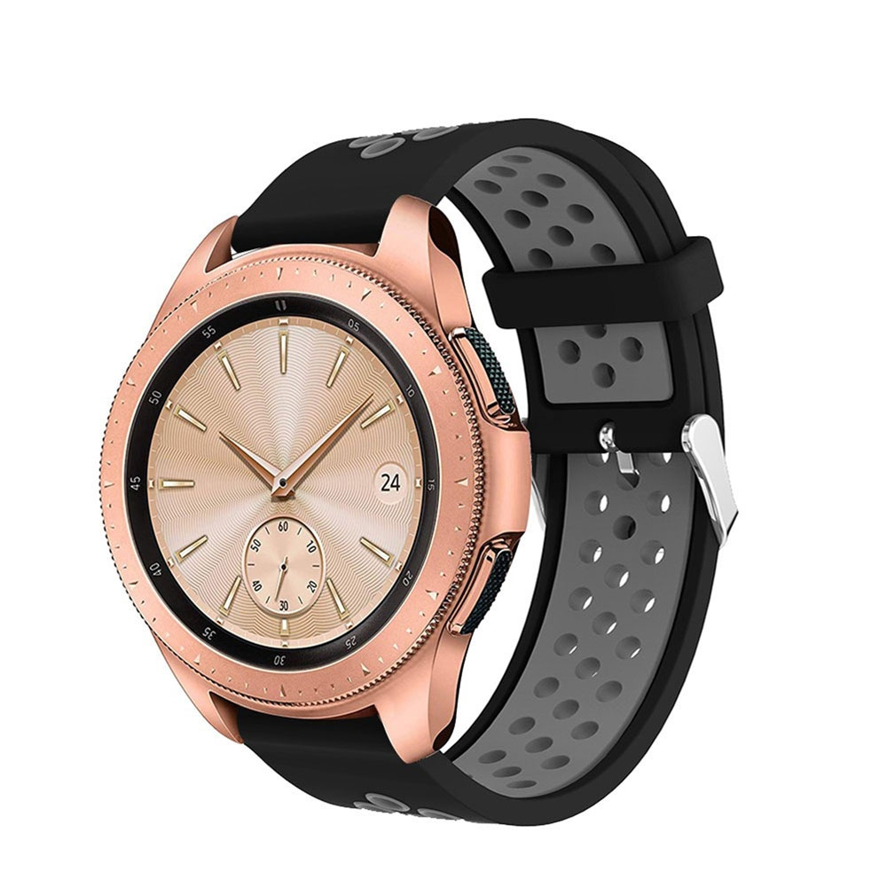 Samsung Galaxy Watch 4 (40 mm / 44 mm) Silikon Armband Dual Color Dornschliesse - Schwarz / Grau