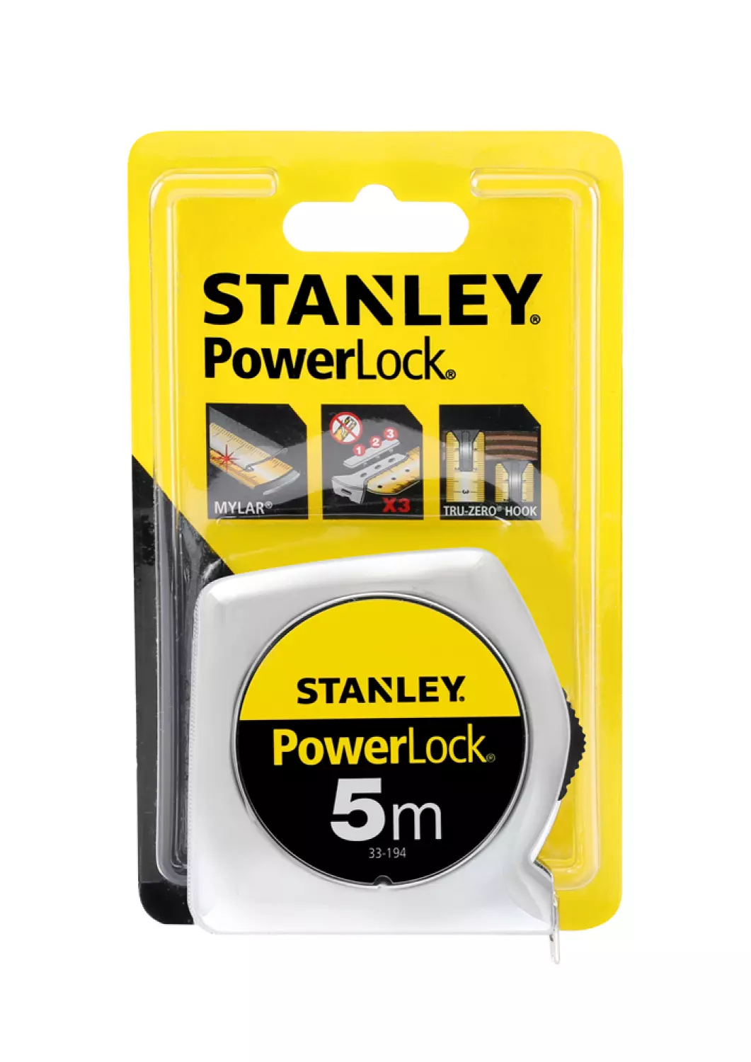 Stanley 0-33-194 Powerlock Rolmaat - 5m x 19mm