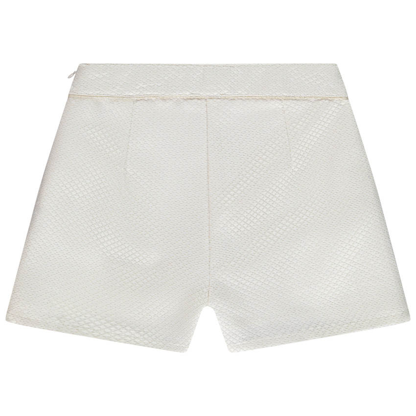 Short taille haute en jacquard et lurex pour fille