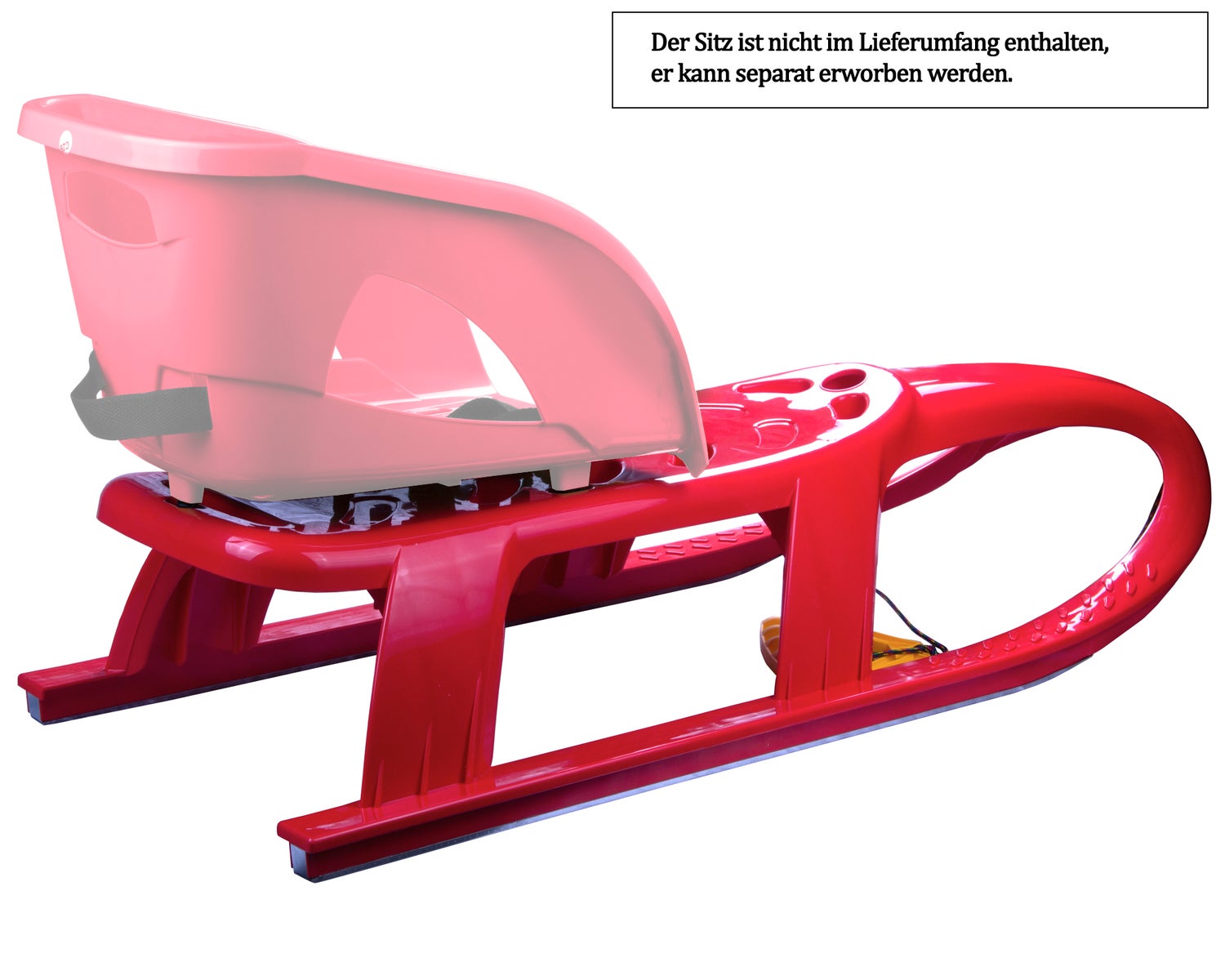 Ondis24 Kinderslee Race Rodel Bob Bullet met Metalen Glijders Rood