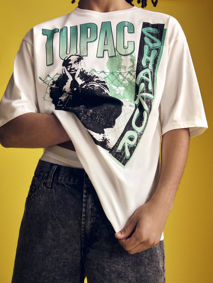 Camiseta Tupac Shakur Universal - Branca