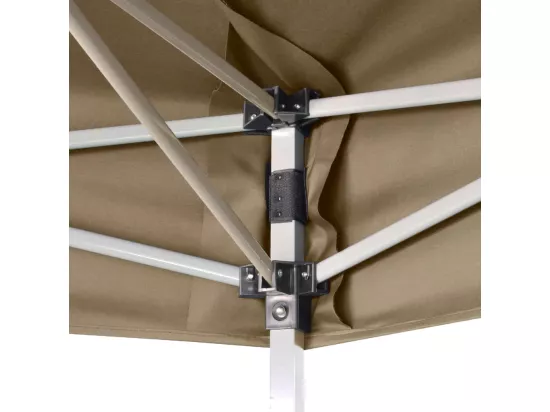Chapiteau hexagonal pliable 3,6x3,1 m taupe 220g/m²
