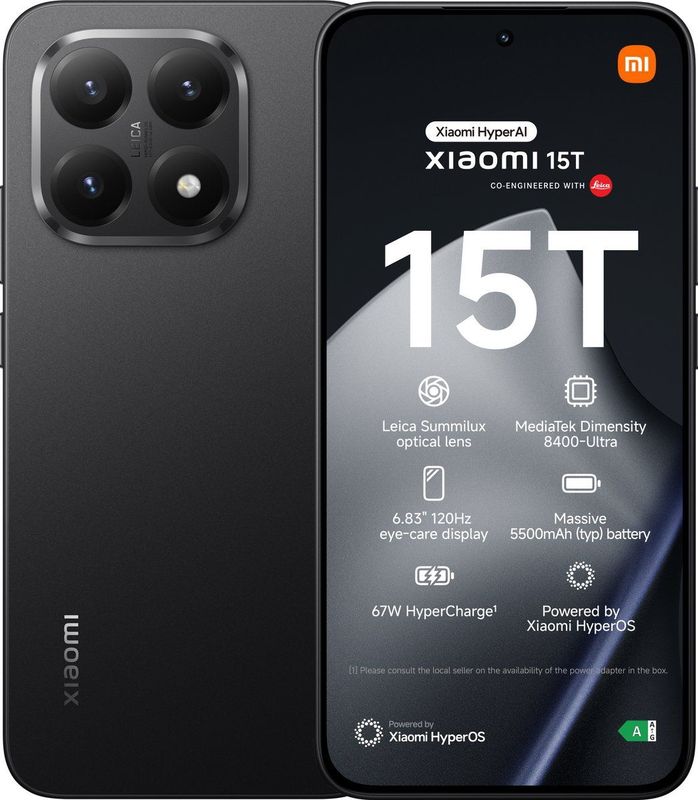 Xiaomi 15T - Mobiele Telefoon - Zwart - 256 GB