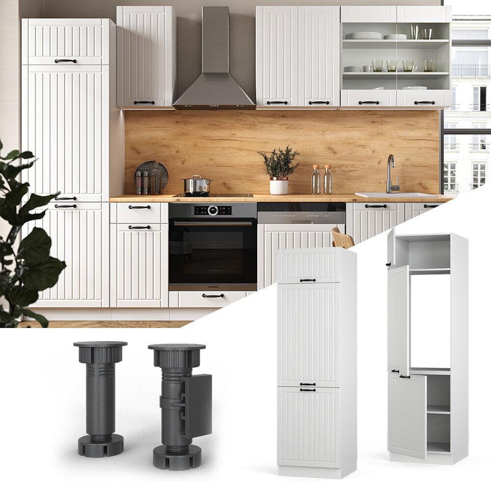 Vicco Kühlumbauschrank 60 cm FAME Line Küchenschrank Küchenzeile Landhaus Weiß