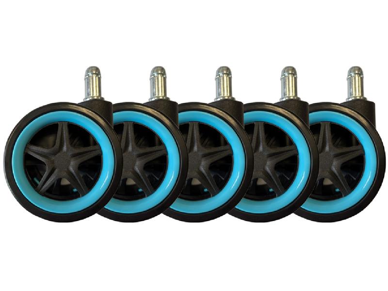 LC-Power Rollen LC-CASTERS-DRIFT 5er Set Hellblau Gaming-Rollenset