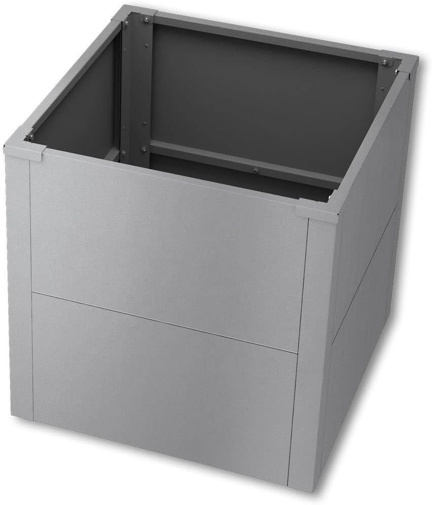 Metzler Hochbeet für den Garten oder Balkon – Stahl in Grau | Witterungsbeständiges Metall-Gartenbeet, Pflanzenbeet, Blumenhochbeet | 50 x 50 x 50 cm