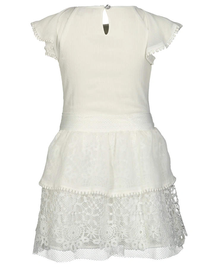 Kleid MULL mit Spitze in weiß
