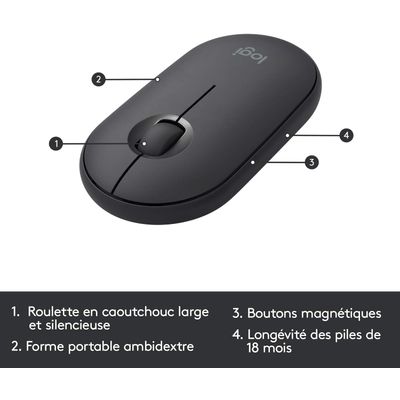 Logitech MK470 - Ensemble clavier et souris sans fil - ultra fin - Azerty - graphite