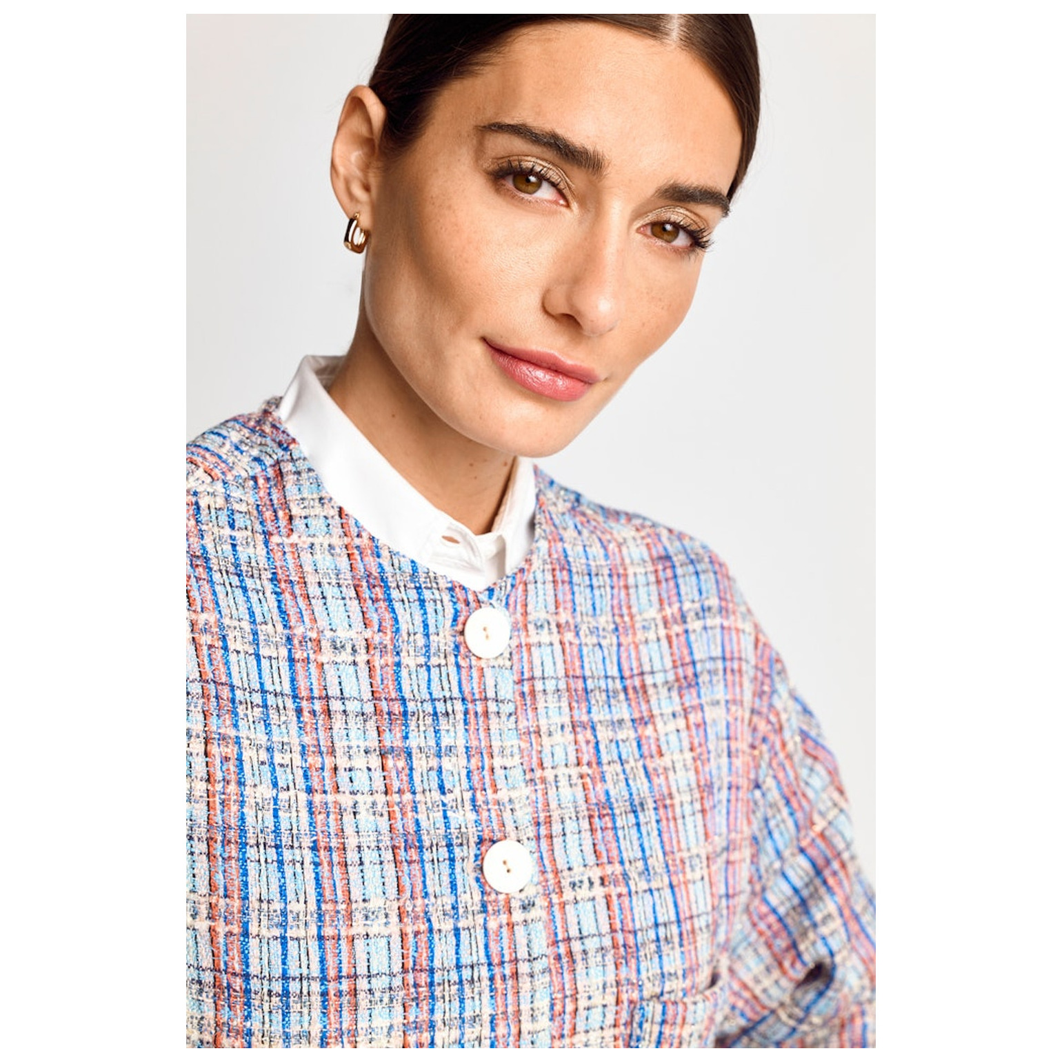 Rich & Royal Bouclé jacket with rounded nec