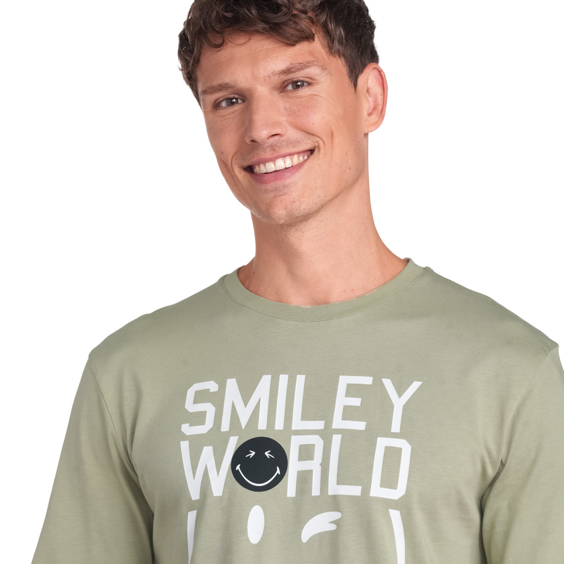 VanVaan SmileyWorld T-Shirt mit großem Print schilfgrün
