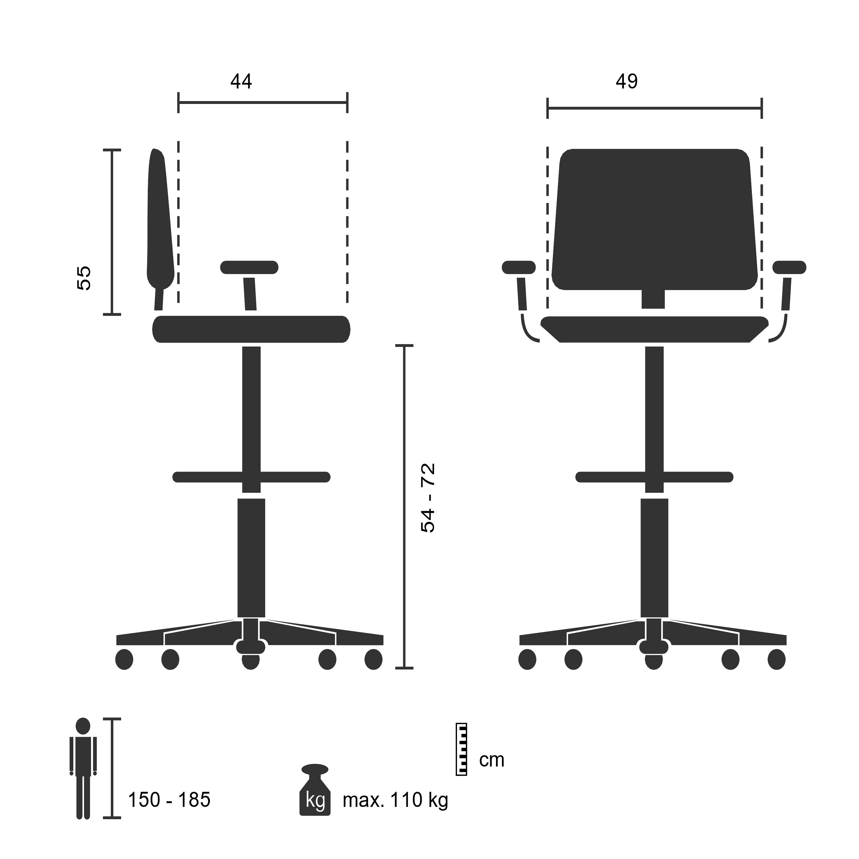 Counterstuhl VENDO WORK Stoff/Netzstoff mit Armlehnen hjh OFFICE