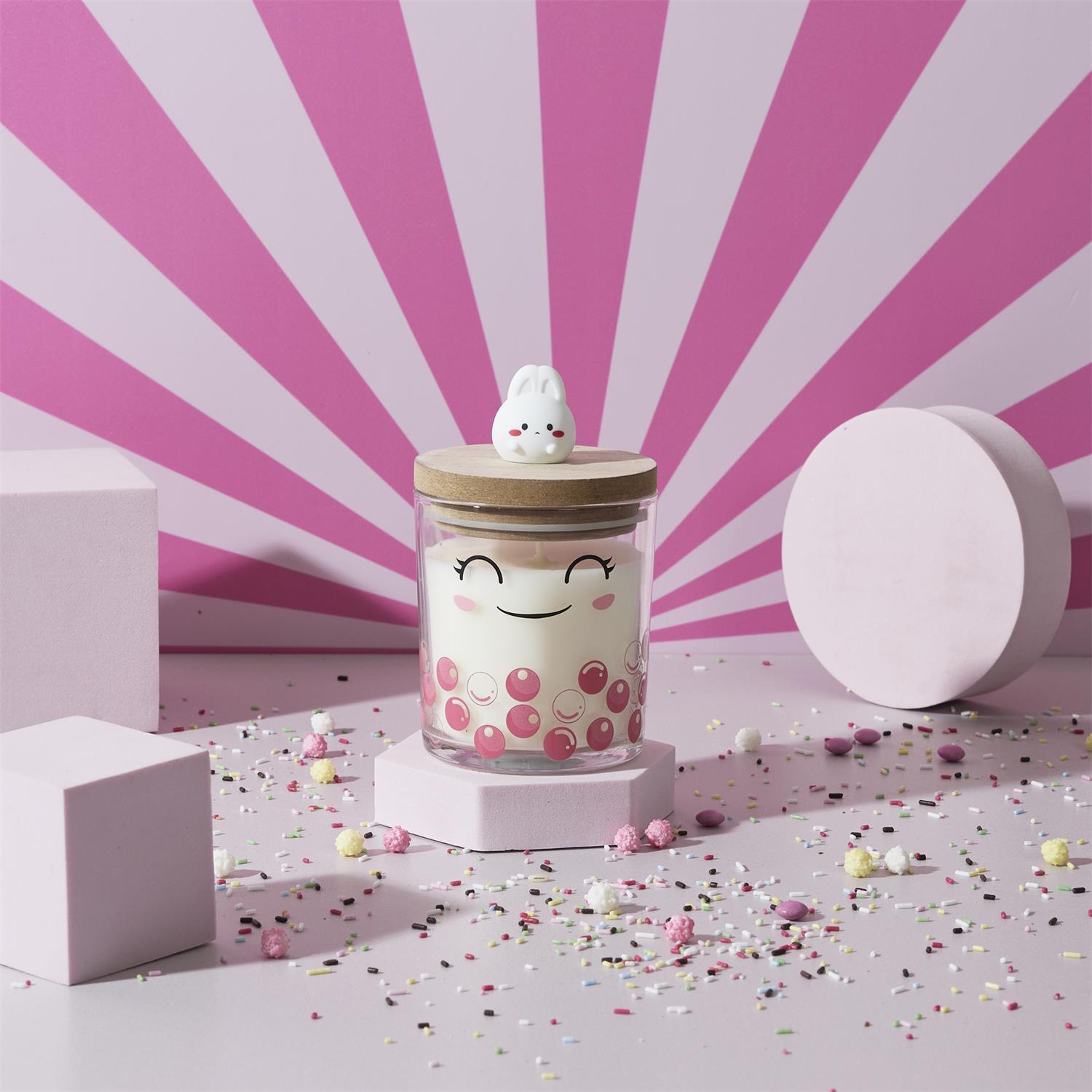 BOUGIE PARFUMEE VERRE TOP BOIS KAWAII