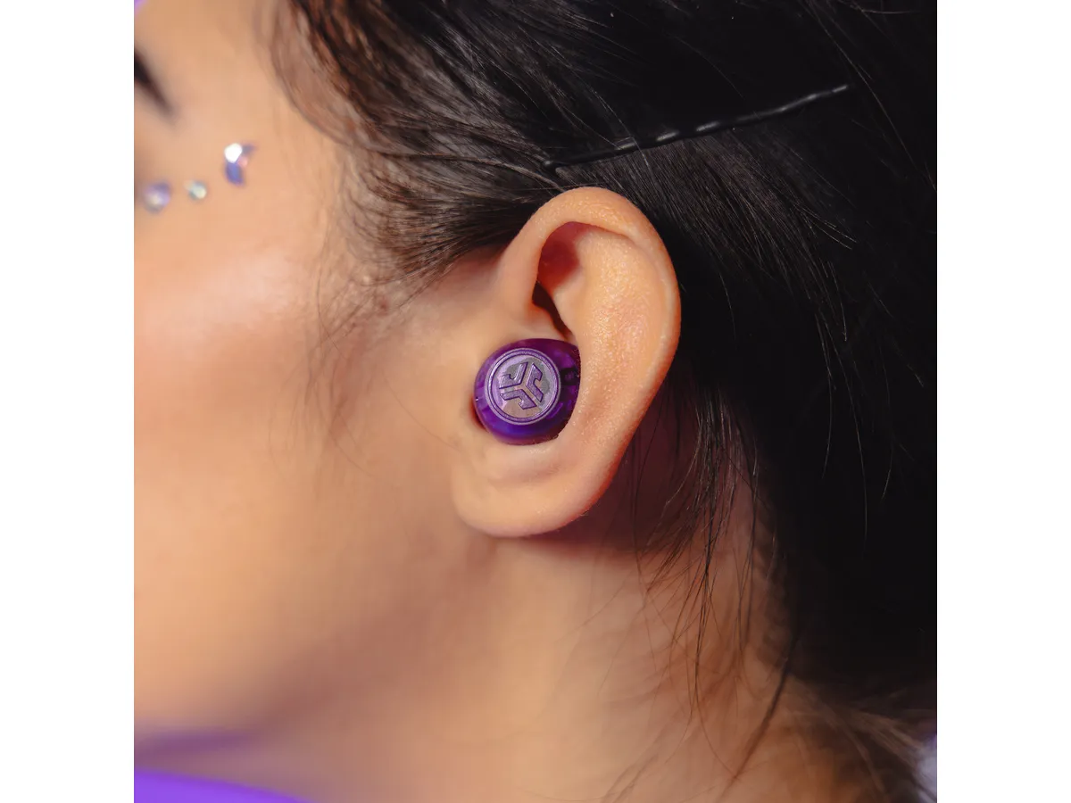 GO POP ANC Bluetooth 5.3 In-Ear Kopfhörer Headset IP55   Ladecase (IEUEBGOANCRTRAPUR124) - Transparent Purple