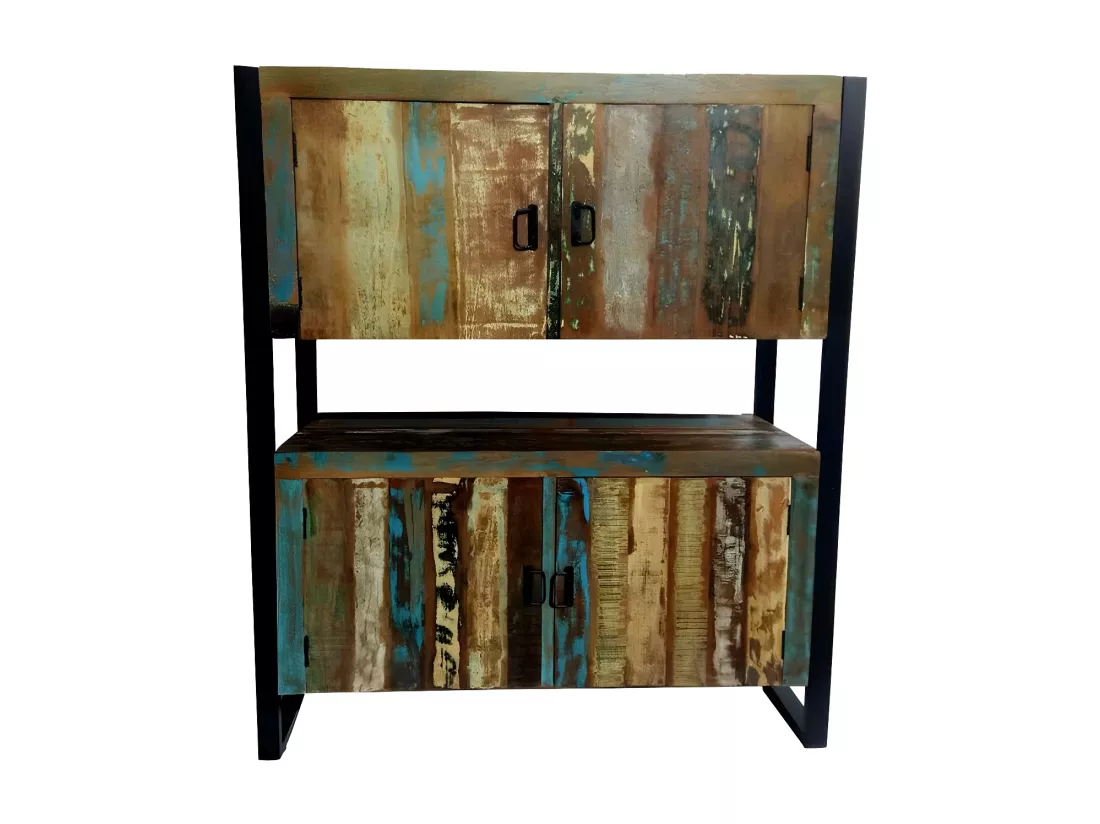 Vitrine 4 Portes en Bois 