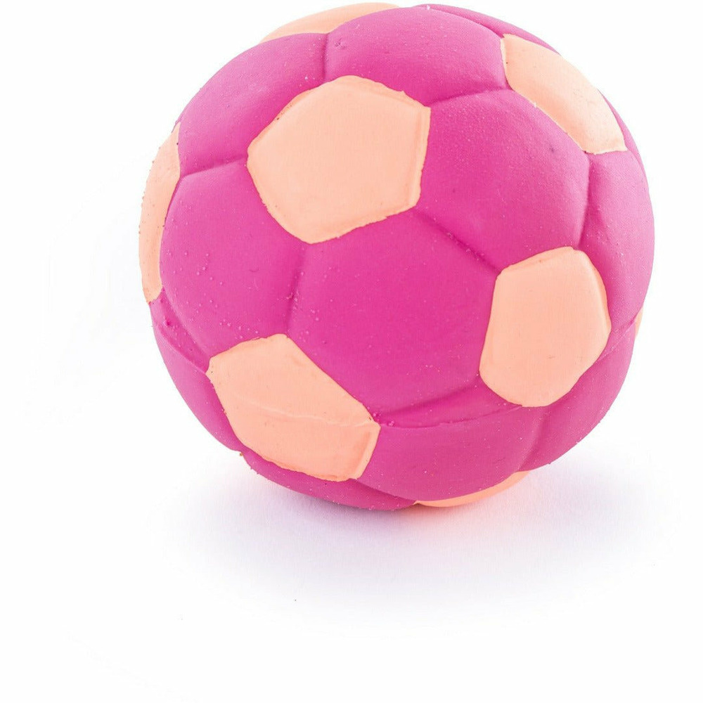 Balle de foot flashy en latex naturel pour chiens