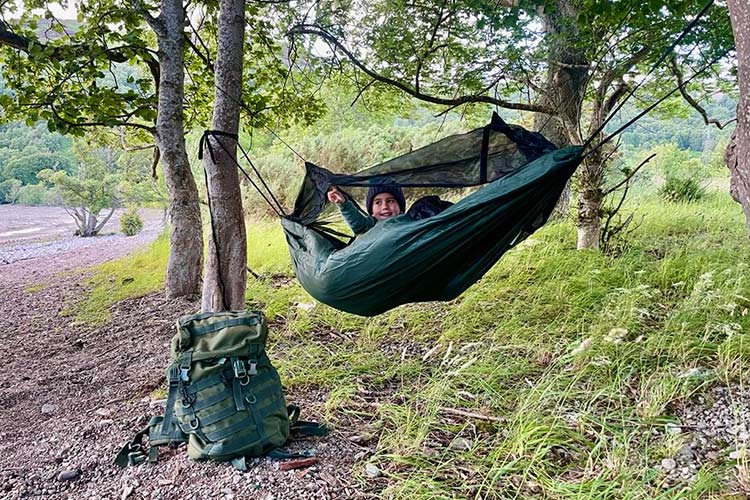 DD Hammocks Junior Frontline Hammock<br>Komplett hengekøye med myggnett og opphengstau!