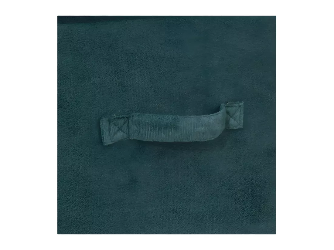 Boîte de Rangement en Velours Bleu Pétrole 31 x 31 x 31 cm