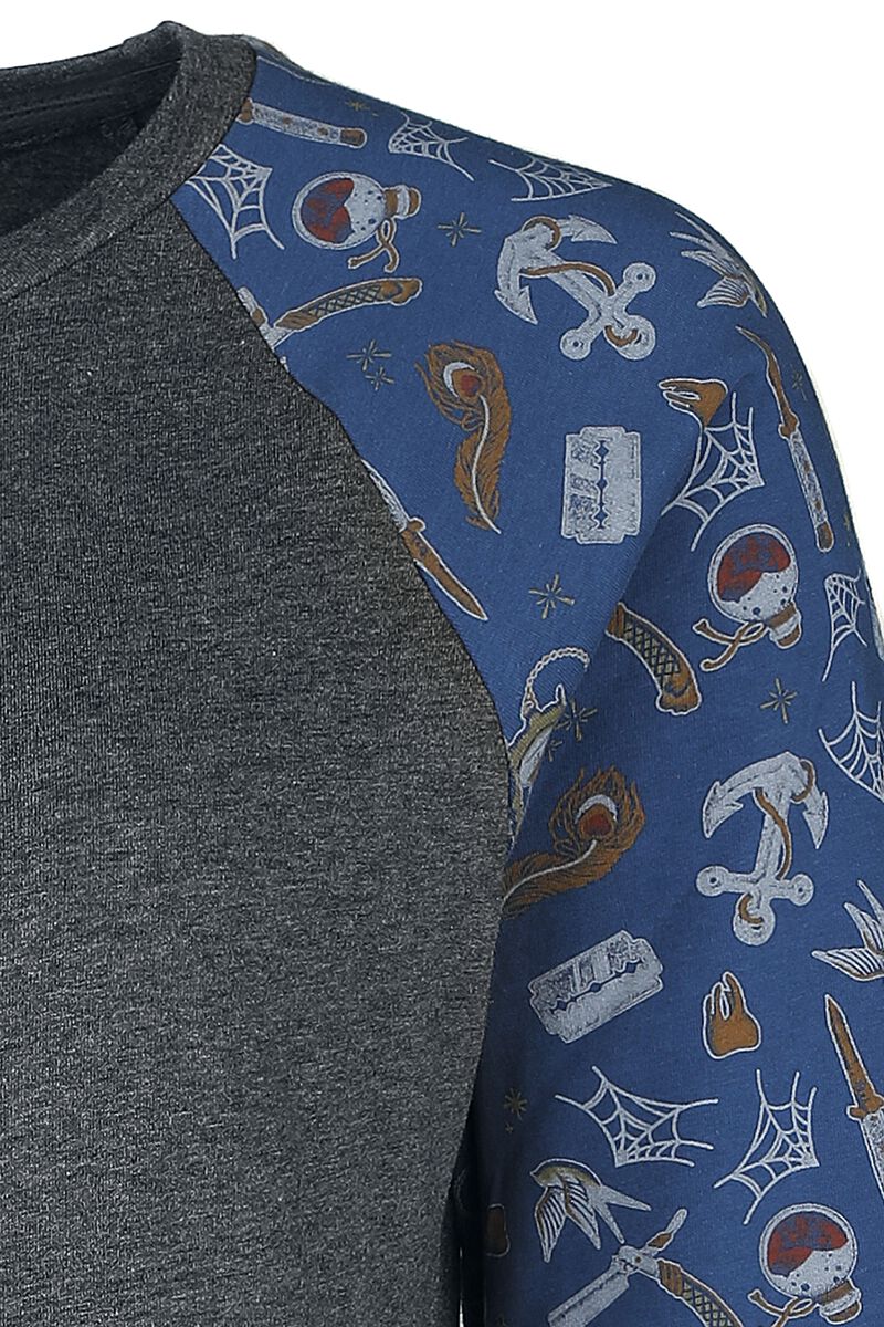 Haut manches longues raglan motifs old-school | RED by EMP T-shirt manches longues