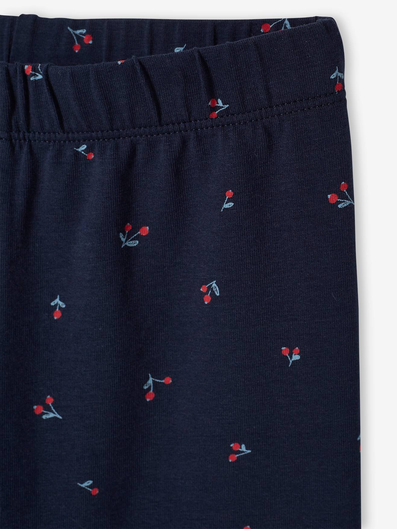 Conjunto de 2 leggings sortidas para meninas, tamanho médio com estampa azul.