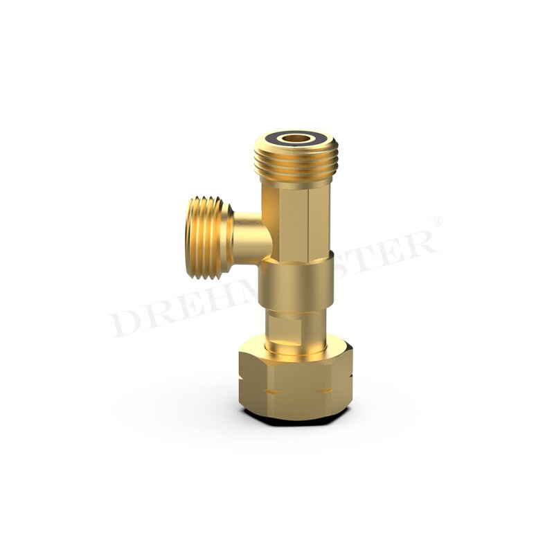 DREHMEISTER T-Stück Anschlussgewinde Kleinflasche G.12 = W21.8 x 1/14 LH