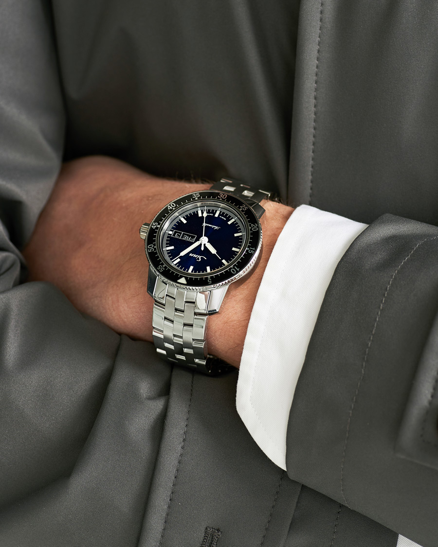 Sinn 104 I B Pilot Watch 41mm Steel Link Dark Blue