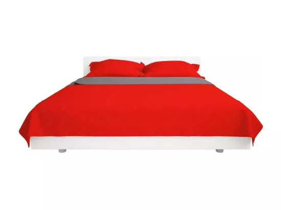 Couvre-lit matelassé double-face Rouge et gris 230x260