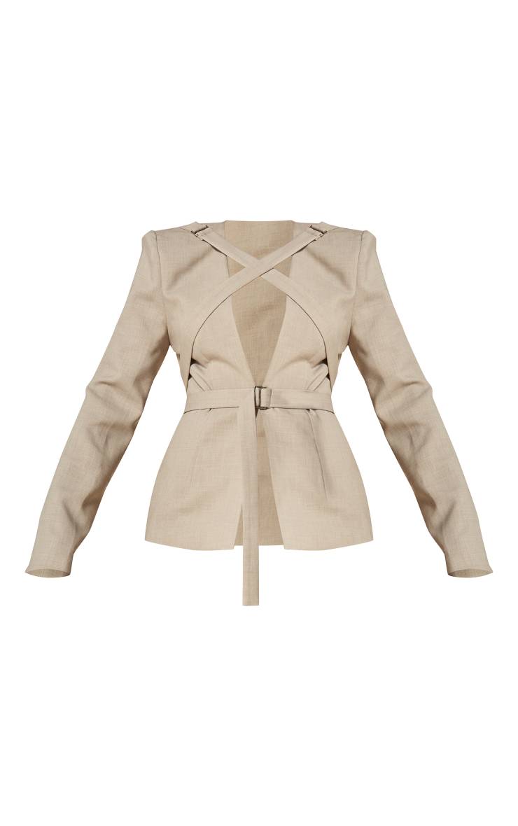 Blazer Ajusté Croisé À Détails De Sangles Plt Label