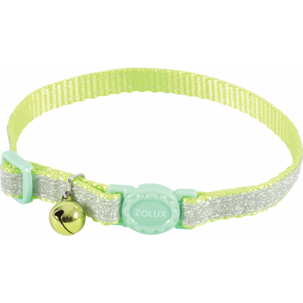 Collier shiny vert, réglable de 17 à 30 cm pour chat