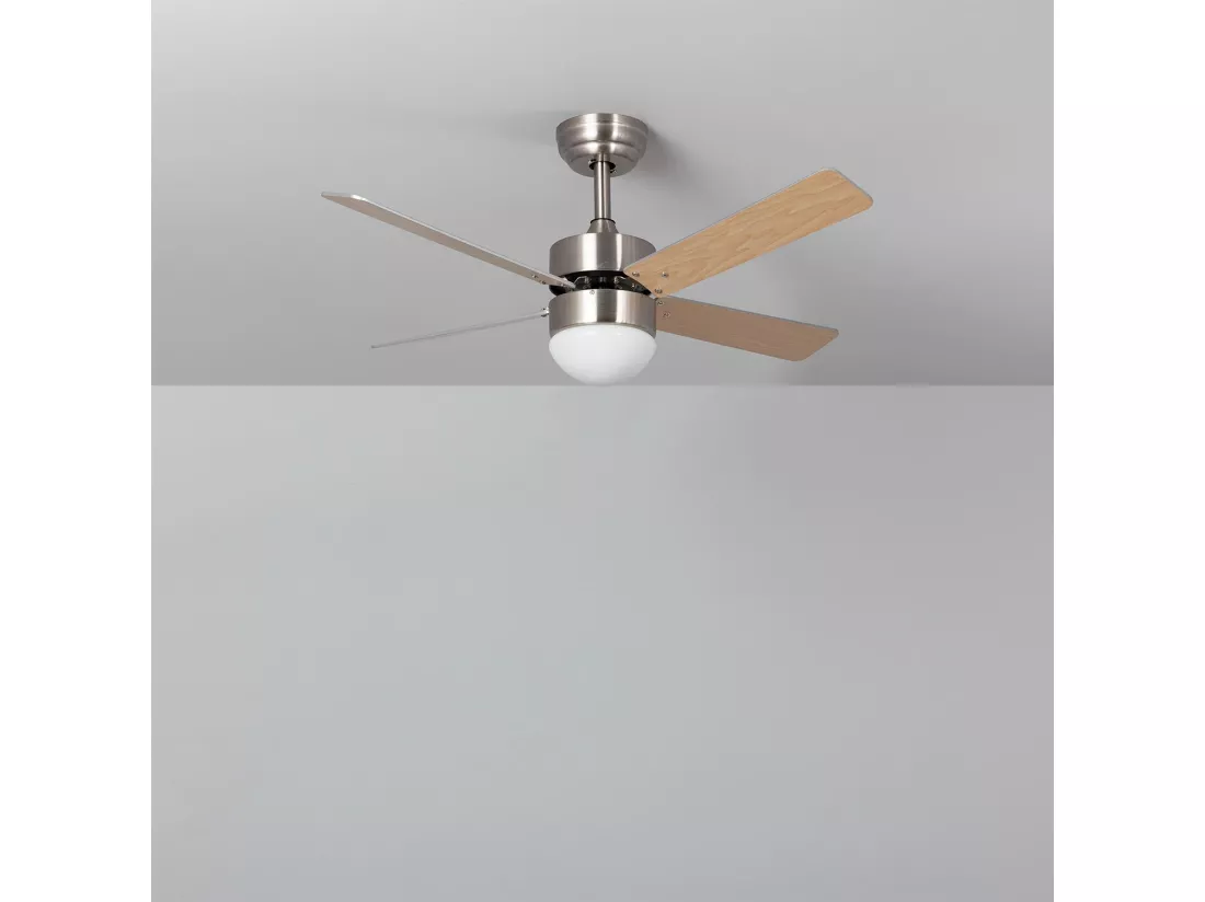 Ventilateur de Plafond Silencieux Cygnus Niquel 107cm Moteur DC WiFi Argent