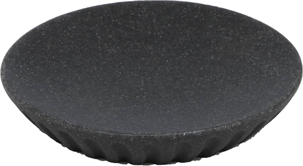 PORTE SAVON POLYRESINE ROND GRIS FONCE