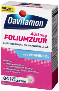 Davitamon Foliumzuur met Vitamine D3 Smelttabletten 84TB