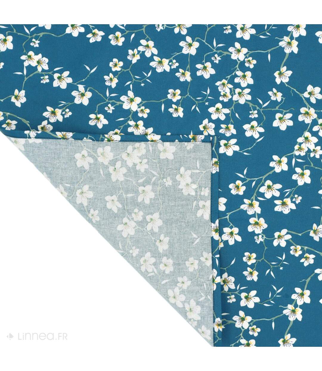 Nappe rectangle enduit 150x350 cm AMANDIER vert Sauge