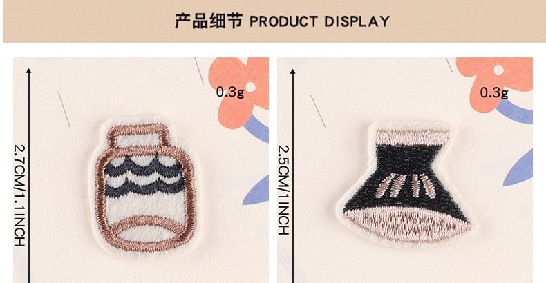 Embroidery Kingdom - Drankjes / Dessert / Cartoon geborduurde applicatie patch (verschillende ontwerpen)