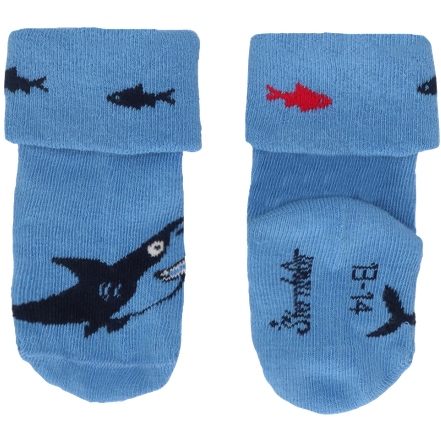 Sterntaler Baby-Socken 3er-Pack Hai samtblau