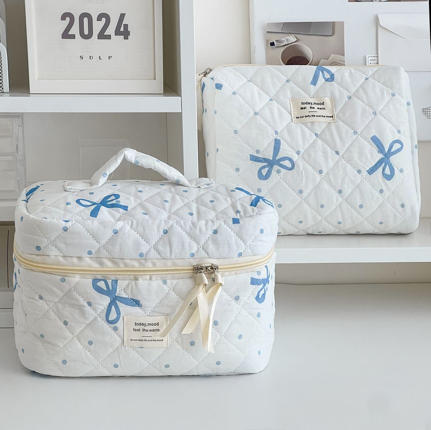 ZenlyHabit - Clutch / make-uptas met strik en stippen (verschillende ontwerpen)