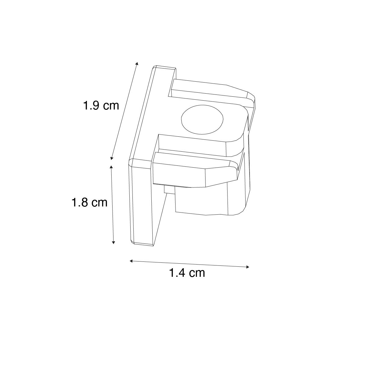 Eindstuk rail wit 1-fase - Slimline