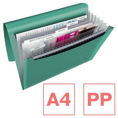 Esselte Colour'Breeze - Classeur ménager (valisette trieur) - 6 compartiments - vert