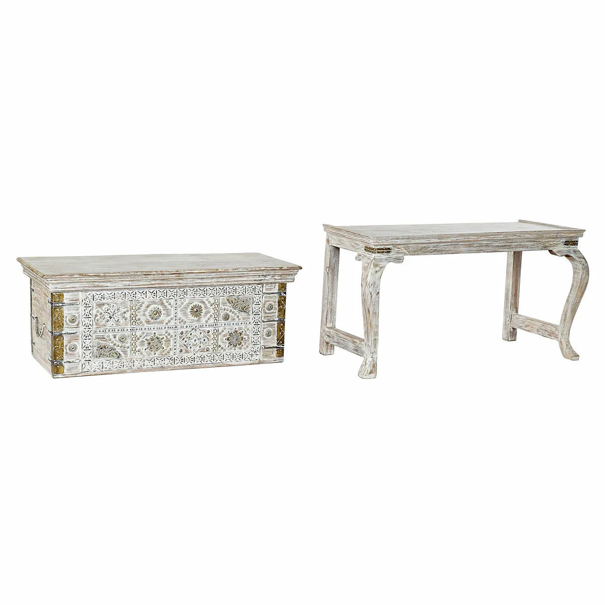 DKD Home Decor Coffre Pied