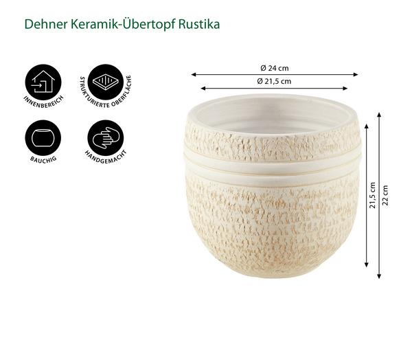Dehner Keramik-Übertopf Rustika, bauchig,