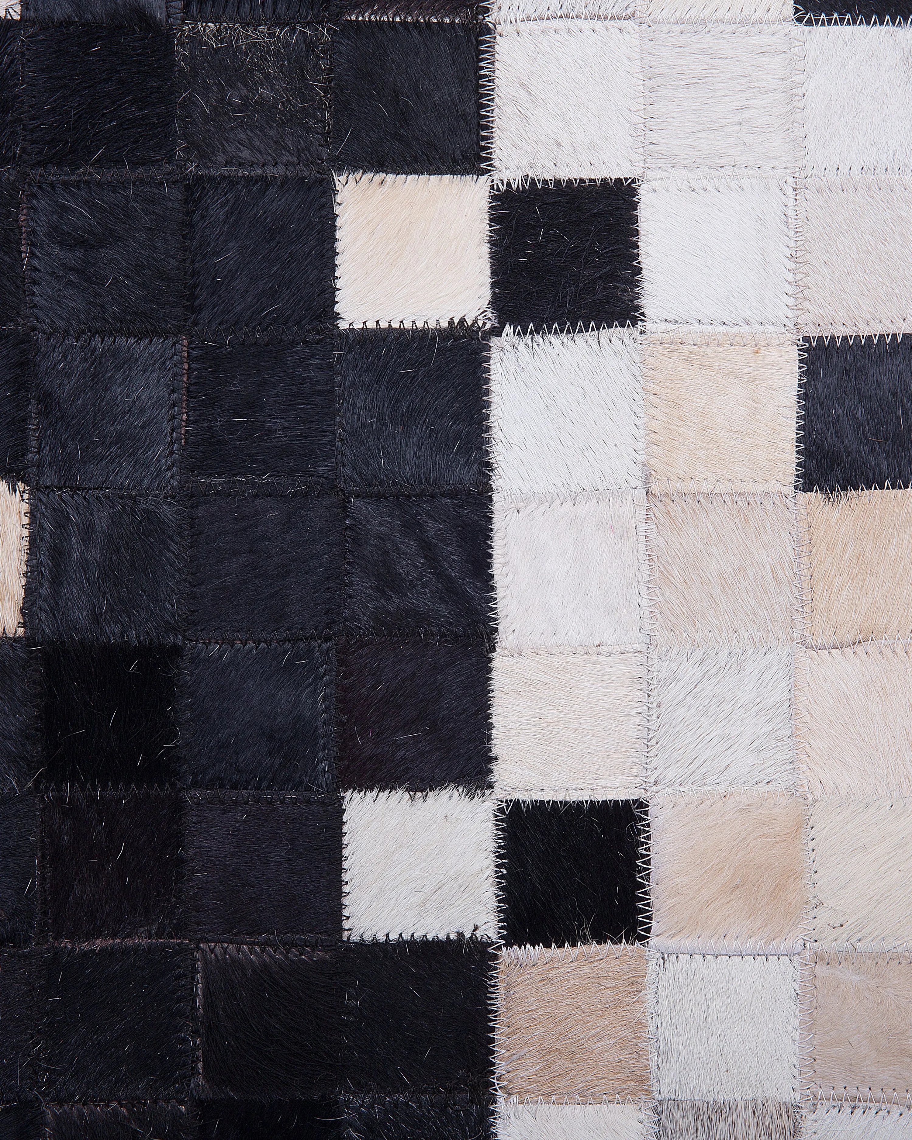 Vloerkleed ERFELEK Zwart 160 x 230 cm Leer