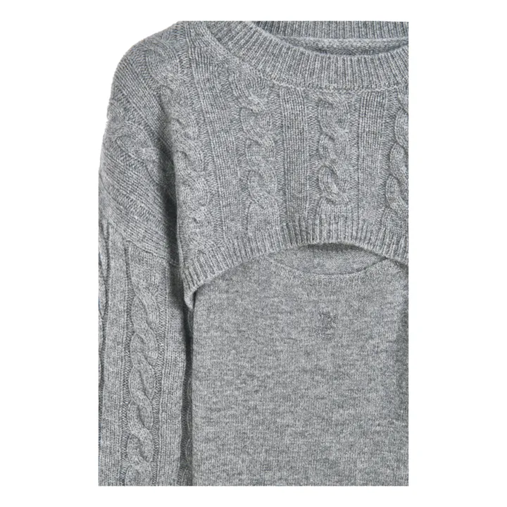 Tressé Pull Mapila Laine et Cachemire | Gris