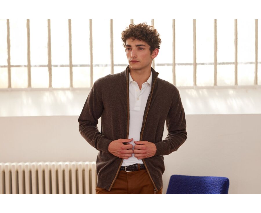 Gilet homme laine Chocolat Foncé - KANTHER