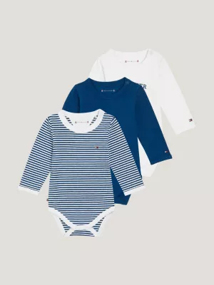 Conjunto de 3 bodies de manga comprida Hilfiger Monotype em caixa de presente