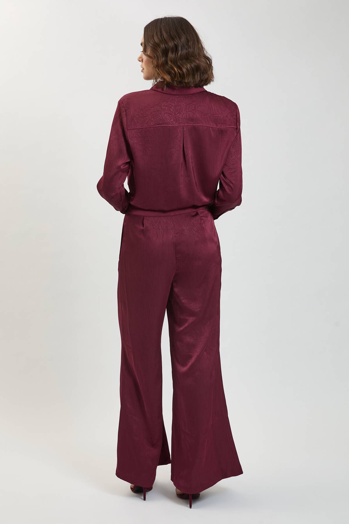 KarenMillen Pantalon Large Tissé En Satin Martelé Petite