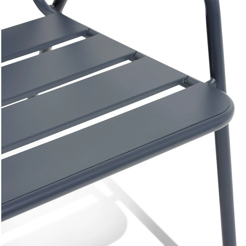 Fauteuil d'extérieur Fun acier gris ardoise 68x71xH79cm